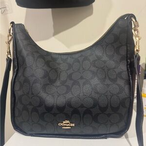 Coach Black and Gold Signature Shoulder Bag